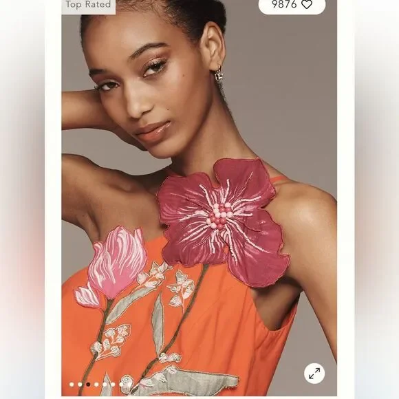 Yukiko Noritake x Anthropologie Asymmetric Floral Midi Dress